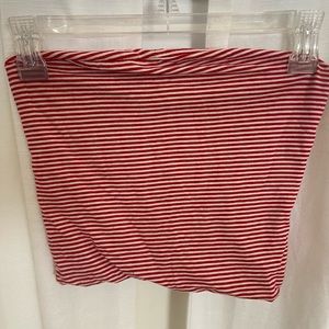 Brandy Melville red and white striped tube top